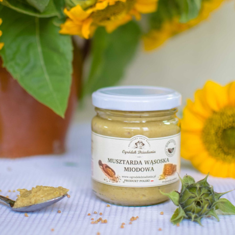 Musztarda Wąsoska miodowa OGRÓDEK DZIADUNIA 210 g Musztarda Wąsoska miodowa OGRÓDEK DZIADUNIA 210 g