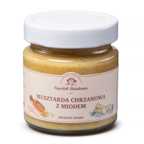 Musztarda chrzanowa z miodem OGRÓDEK DZIADUNIA 210g