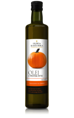 Olej z pestek dyni tłoczony na zimno OLIWIA KASZUBSKA 250ml (krótka data 31.05)