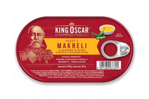 Filety z makreli z jalapeno w oleju z octem z białego wina Filety z makreli z jalapeno w oleju z octem z białego wina
