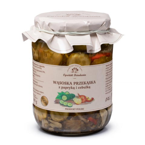 Wąsoska Przekąska z papryką i cebulką OGRÓDEK DZIADUNIA 720 ml Wąsoska Przekąska z papryką i cebulką OGRÓDEK DZIADUNIA 720 ml