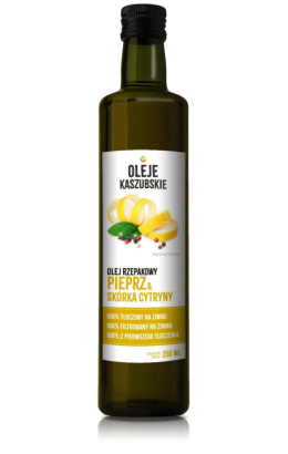 Olej rzepakowy tłoczony na zimno pieprz i cytryna OLIWIA KASZUBSKA 250ml(krótka data 08.05)
