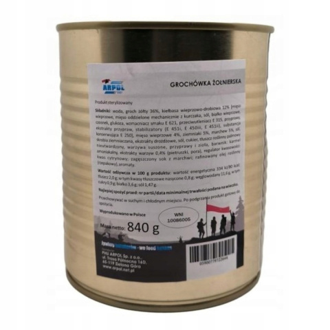 Grochówka żołnierska 840 g ARPOL Grochówka żołnierska 840 g ARPOL