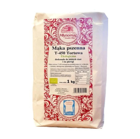 Mąka ekologiczna Tortowa pszenna T-450 1kg MŁYNOMAG