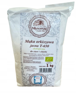 Mąka orkiszowa ekologiczna jasna 1kg MŁYNOMAG ( krótka data 22.06)