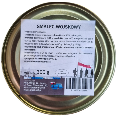 Smalec wojskowy 300 g ARPOL Smalec wojskowy 300 g ARPOL